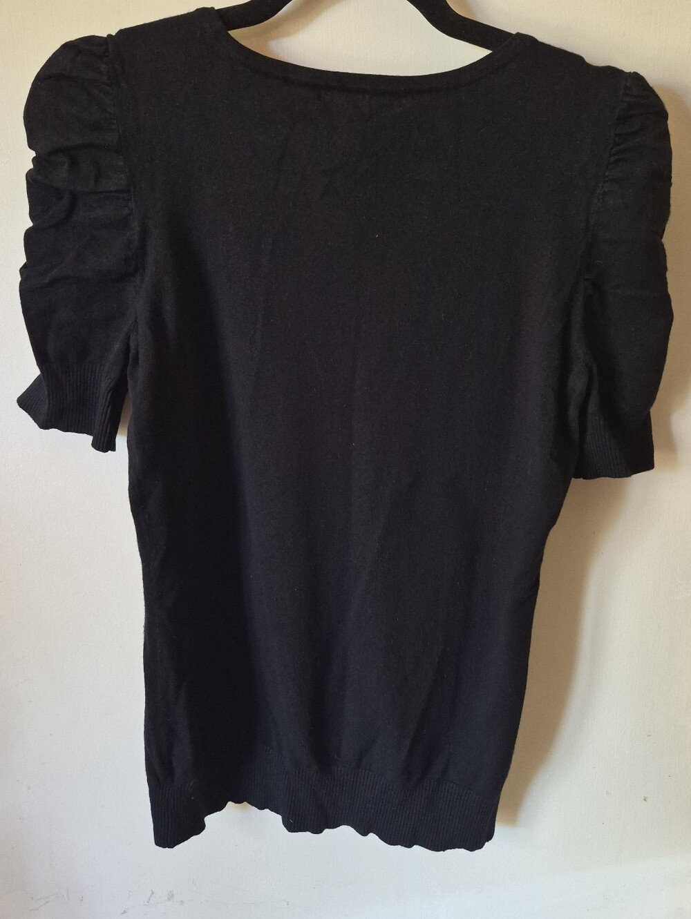 INC International Concepts Black Puff-Sleeve Scoop Neck Top - Picture 3 of 3